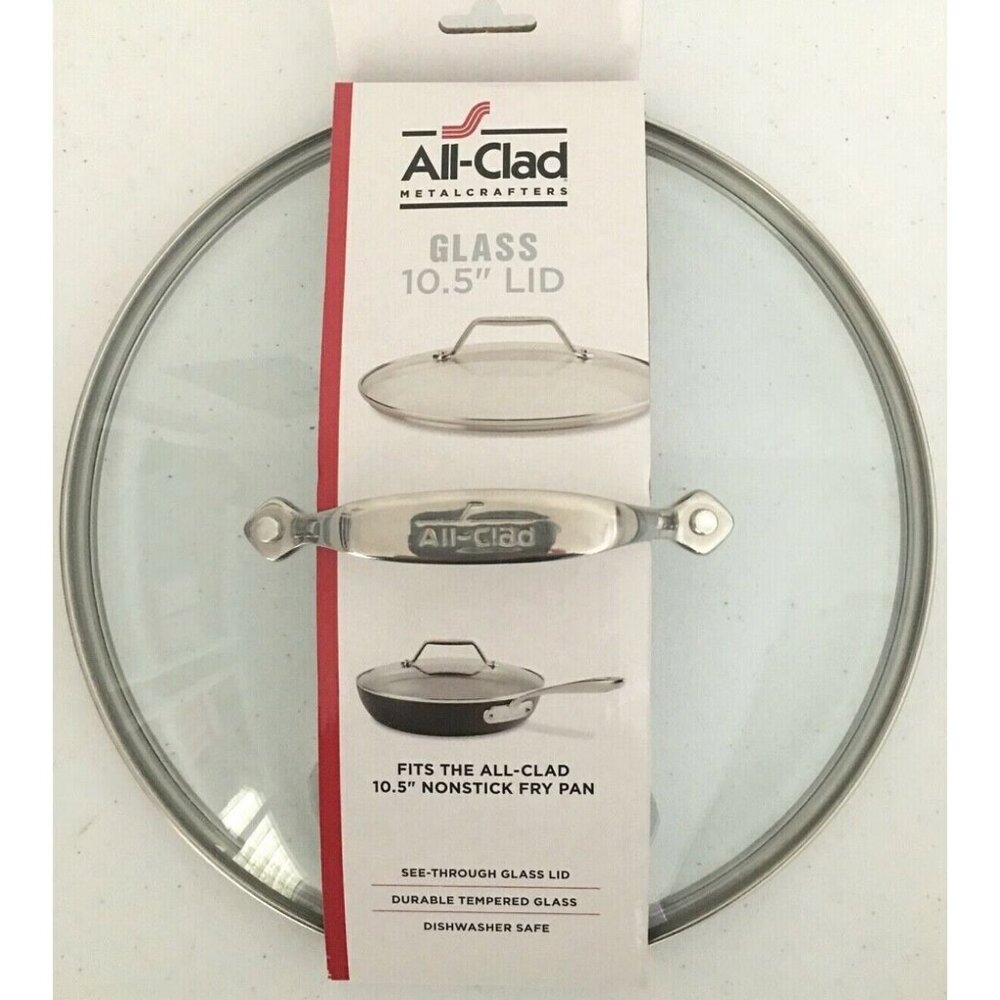 All Clad 10.5" Glass Lid Stainless Steel Handle Fits 10.5" Nonstick Fry Pan